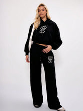 MUSERA Wide Leg Logo Embroidered Sweatpants